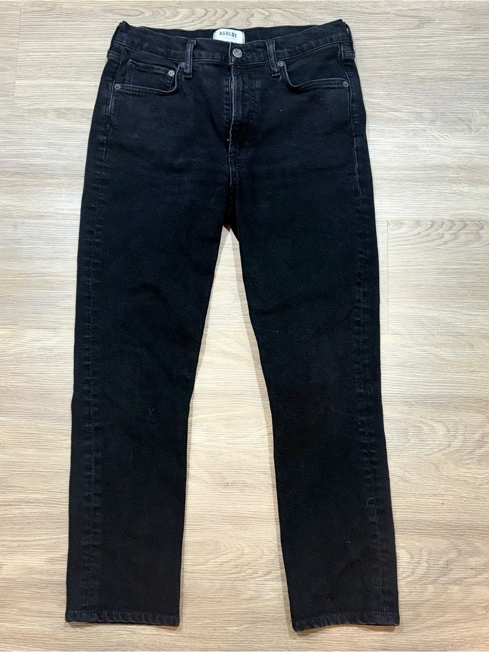 AGOLDE Merrel Mid Rise Straight Leg Organic Denim Jeans in Nightfall | 27